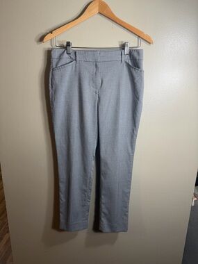 WHBM Slim Ankle Pants 4S Black White Print Petite Career Work Office